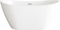 Elodie 54 Inch Soaking Double Slipper Bathtub, Modern Style, Glossy White
