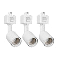 H Type Track Lighting Head to E26 Medium Screw Base Adapter Light Direction Adjustable Pack of 3 (White)