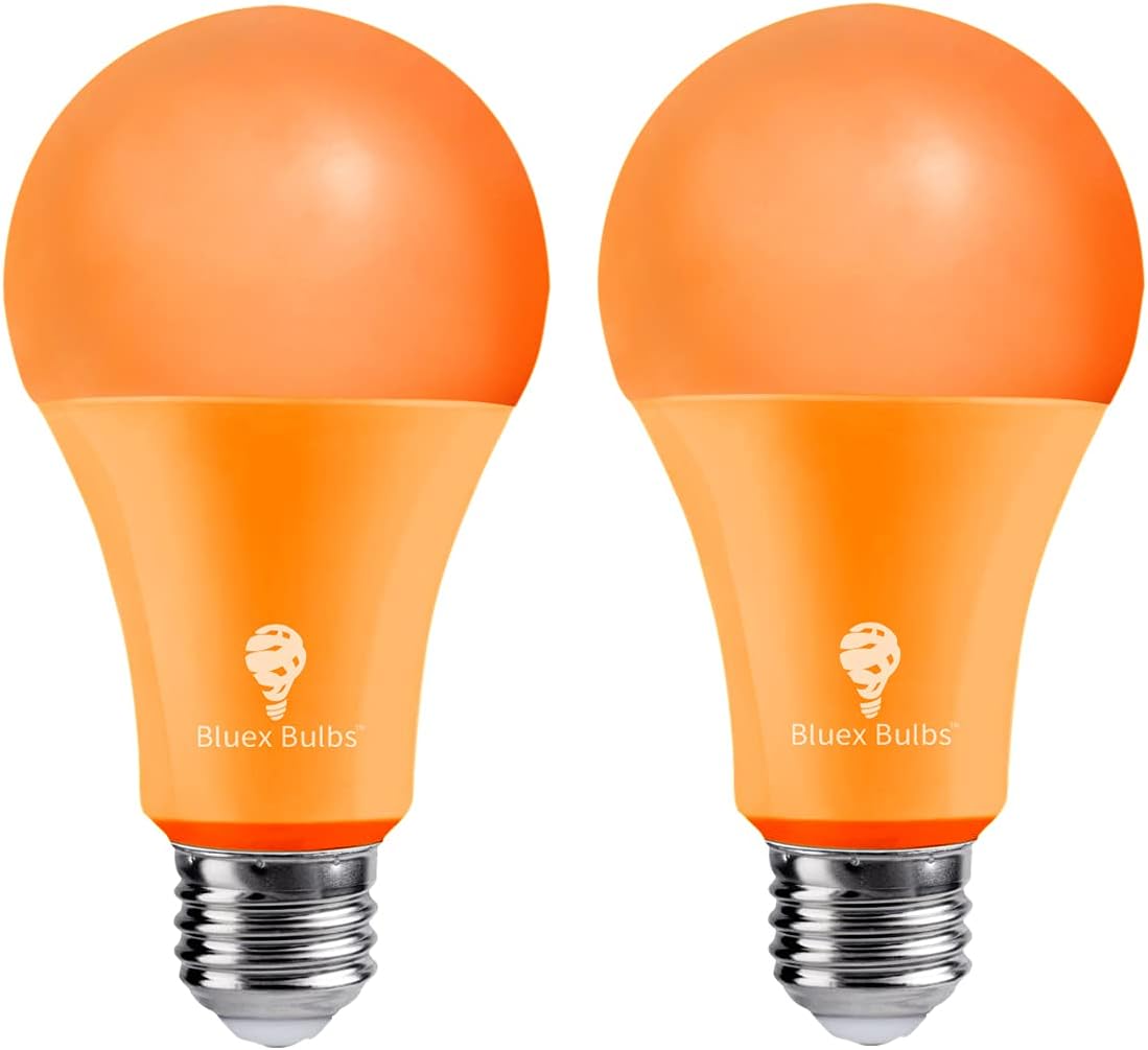 BlueX LED A21 Orange Light Bulbs - 13W (100Watt Equivalent) - E26 Base LED Bulb, Party Decoration, Porch, Home