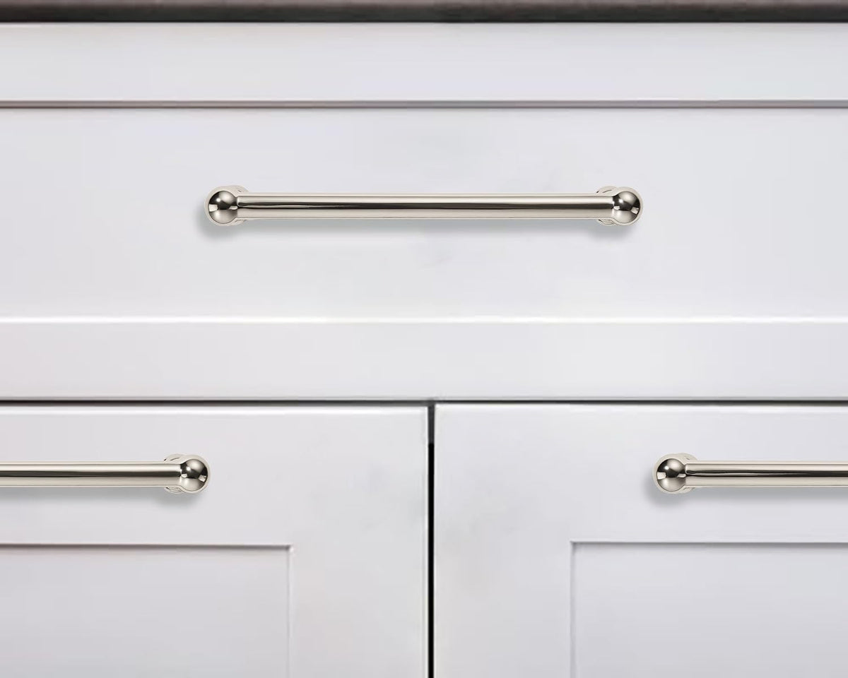 10 Pack 10 Inch Hole Center Polished Nickel Cabinet Pulls Heavy Duty Solid Cabinet Handles cabinets Dressers Kitchens