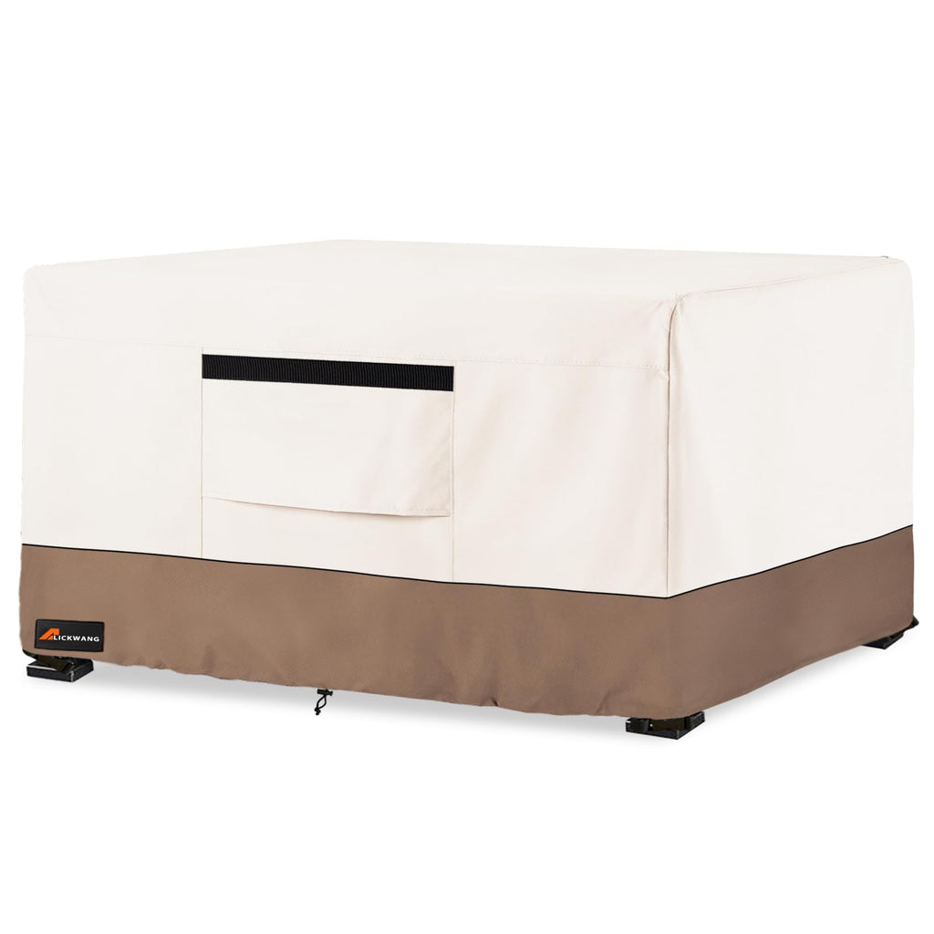 Pit Cover Rectangular, Outdoor Heavy Duty 600D 100% Waterproof Tear-Resistant 44 Inch Fire Table Cover Rectangle