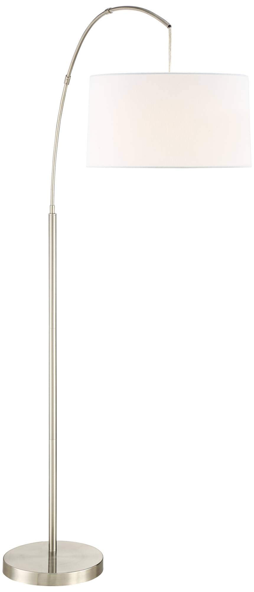 Inspired Arco Style Cora 72" Tall Brushed Nickel Modern Arc Floor Lamp