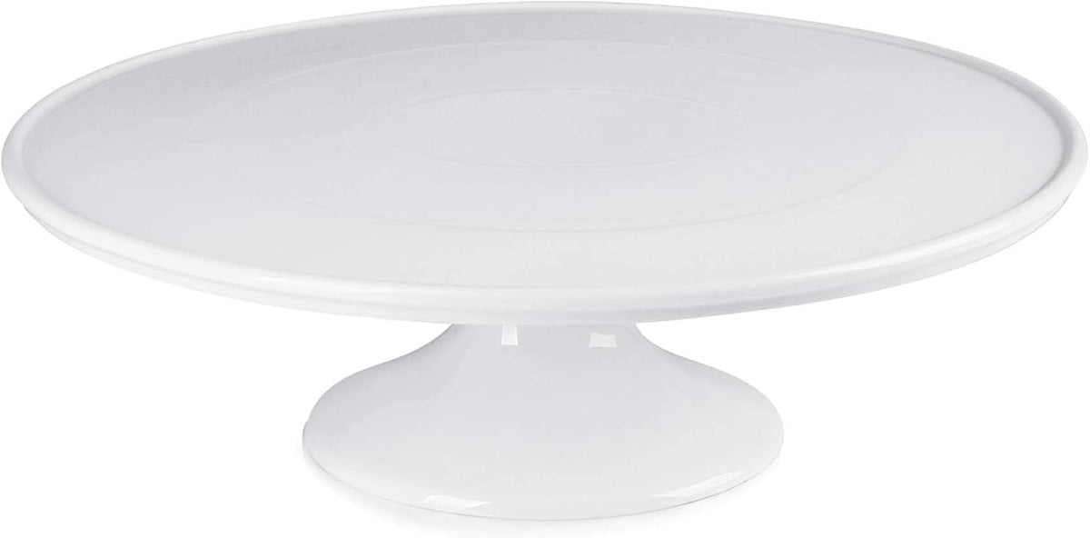 Porcelain Cake Stand 12-Inch, Round Dessert Display, Elegant White Cupcake Holder for Celebrations, Weddings, Parties