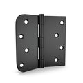3 Pack 4in Black Door Hinges Interior Door Hinges Black Matte 4 x 4 Inch with Square & Round Corners, Iron Material