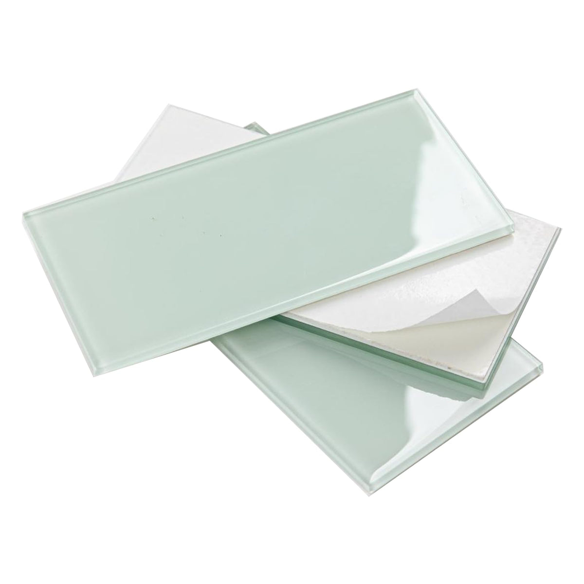 Peel and Stick Glass Subway Tiles 3 x 6 Inch Glass Tiles for Backsplash, Kitchen Bathroom Backsplash Wall, Light