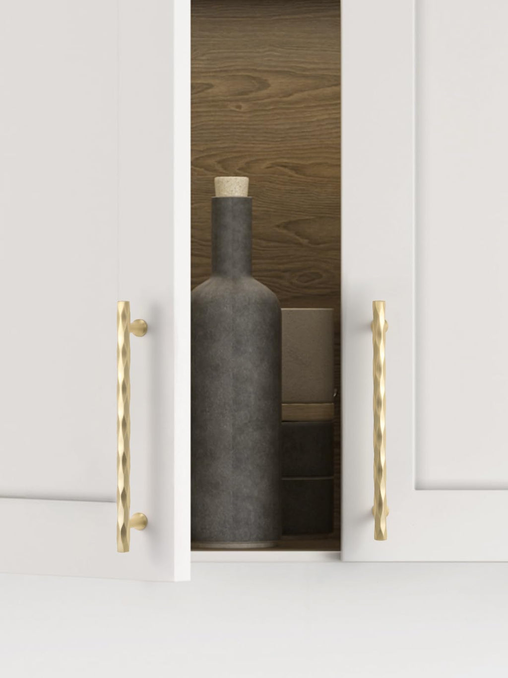 Cabinet Pulls Brushed Gold 7.56" Hole Center 5 Pack Hammered