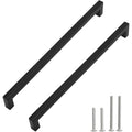 5 Pack 12-3/5 Inch Black Cabinet Pulls, Square Drawer Handles