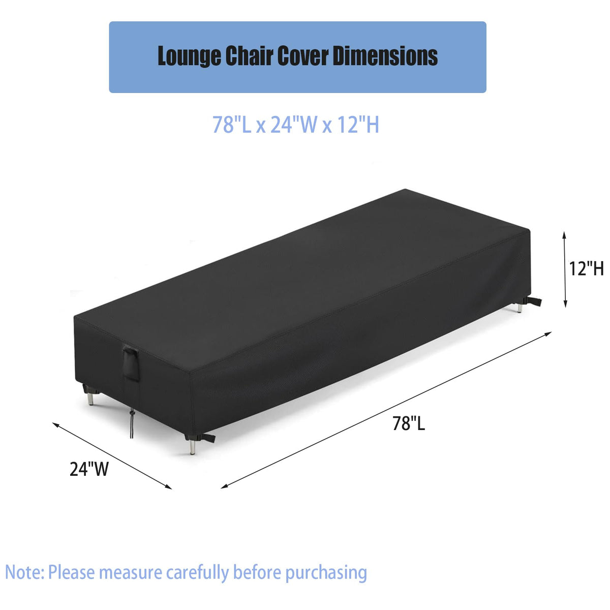 Chaise Lounge Covers, 1 Pack Waterproof Outdoor Lounge Chair Covers Furniture, Pool Lounge Chair Outdoor Furniture