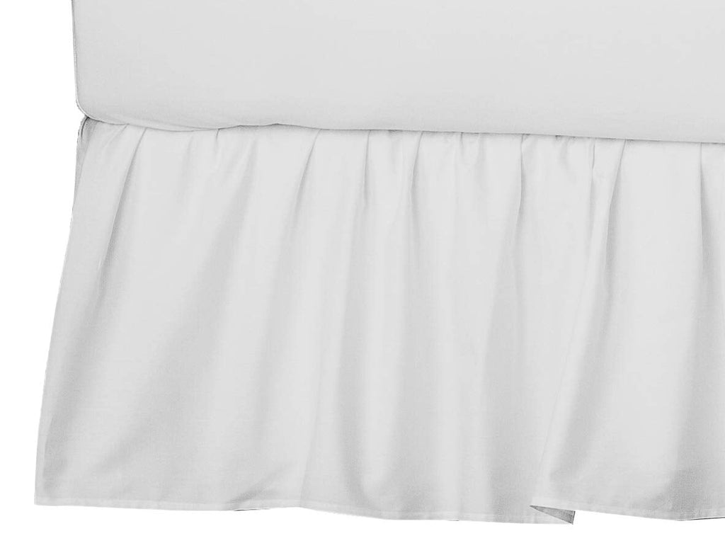 Mini Crib Skirt (24" x 38"), Ultra Soft Microfiber Ruffled Mini Crib Bed Skirt, White, for Boys & Girls