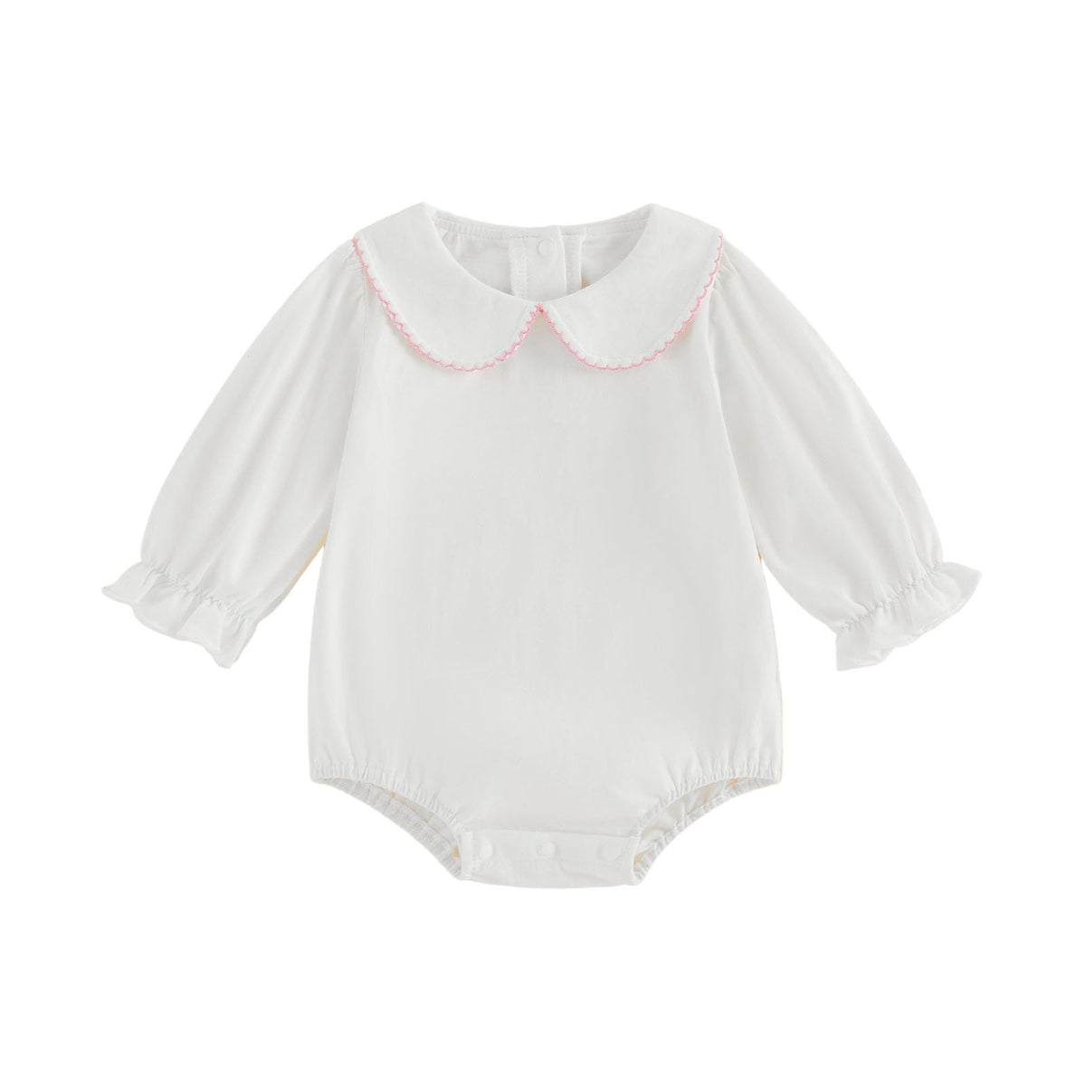 Baby Girl Boy Bubble Romper Infant Peter Pan Collar Bodysuit Sweatshirt Fall Winter Newborn Coming Home Outfit
