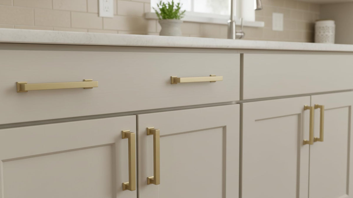 3-3/4" Brushed Gold Cabinet Pulls and Handles 6 Pack, AL3046BG