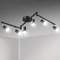 LED 6 Light Track Lighting Kit, 46.5'' Black 6 Way Ceiling Spot Lighting, Flexibly Rotatable Head, Track Light