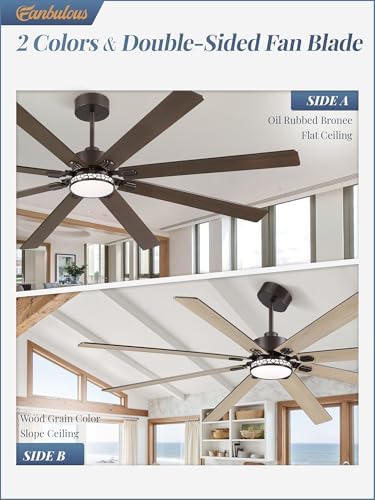 84" Ceiling Fan with LED Light and Remote - Oil Rubbed Bronze