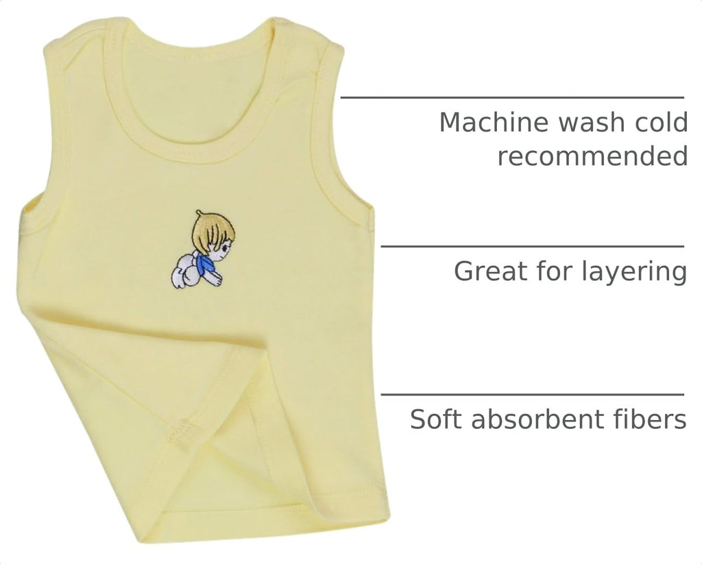 Boys' Pack of 4 100% Cotton Tank Tops - Baby Steps