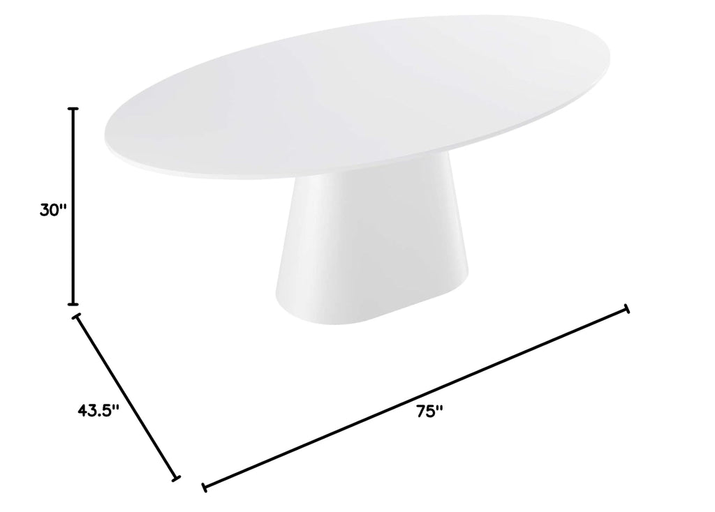 Provision 75" Oval MDF Wood Dining Table in White