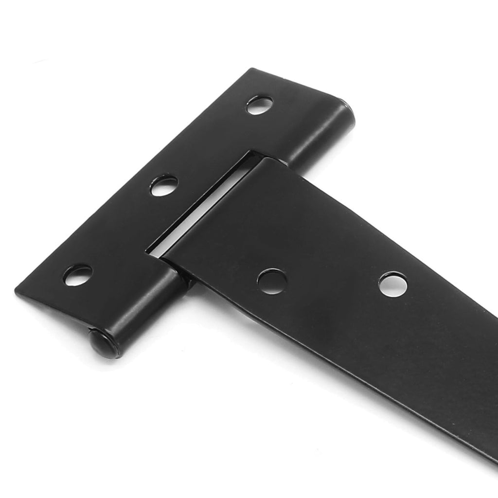 Heavy Duty T-Strap Hinge, Black, 8 Inch, 6 pcs