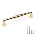 10 Pack Top Polished Brass Kitchen Cabinet Pulls 3-3/4 Inch(96mm) Hole Center Solid Bright Gold Dresser Drawer