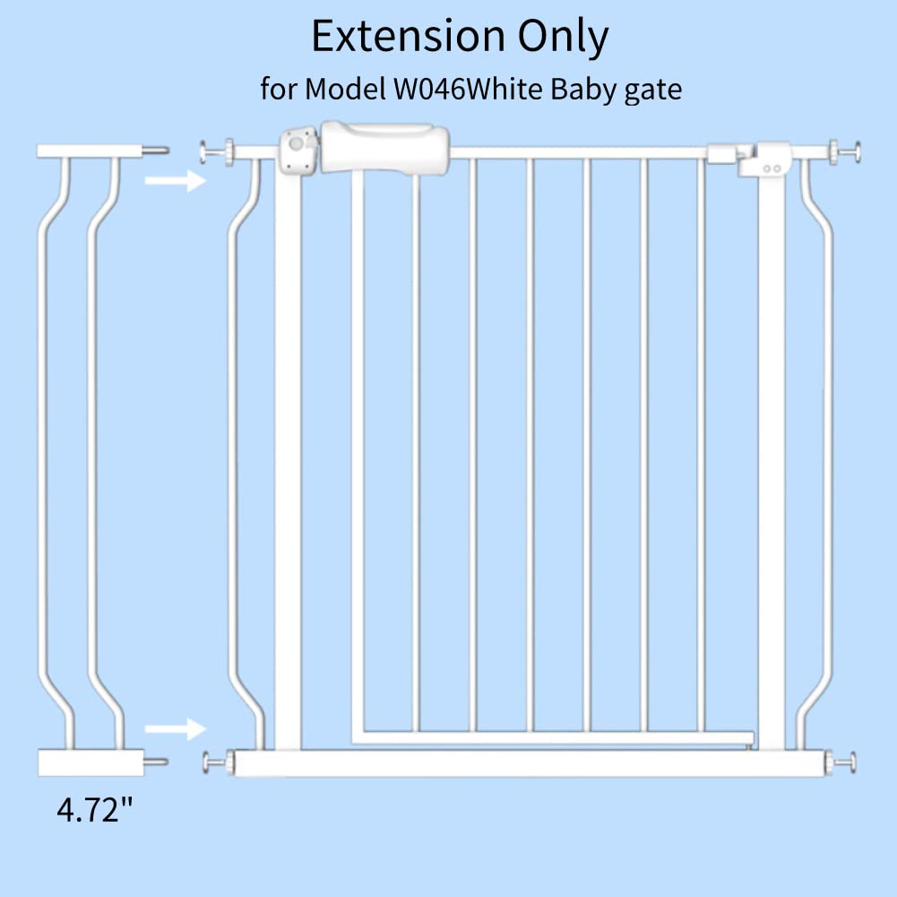 4.72in Extensions for Walk Through Baby Gate Auto Close White