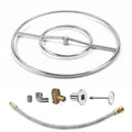 Round Match Lit Fire Pit Burner Kit with 24-Inch Stainless Steel Burner, Natural Gas, Polished