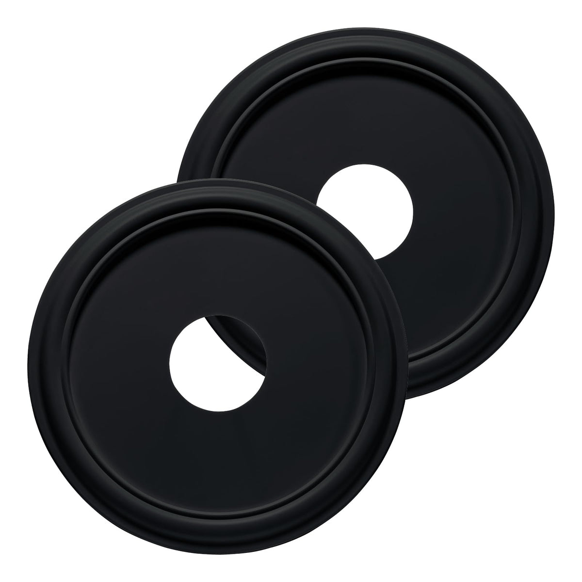 Molded Nylon Ceiling Medallion for Light Fixtures and Ceiling Fans Black 13"OD x 4"ID x 1-1/8"P (Fits Canopies up to