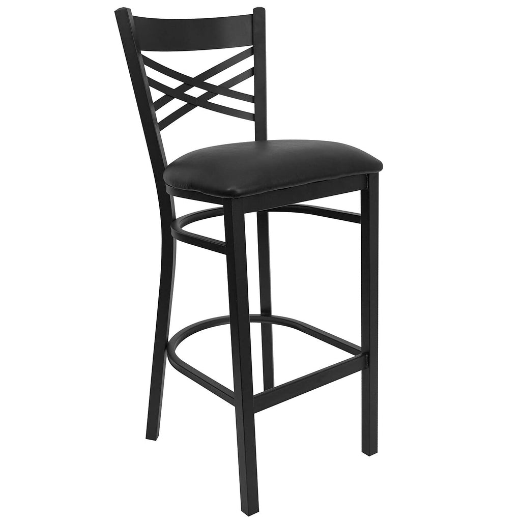 Hercules Metal Restaurant Barstool, Black