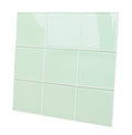 Green Peel and Stick Glass Tile, Square Mosaic Wall Tiles with Frame, Stick on Glass Backsplash (5 Sheets, 12"x12")