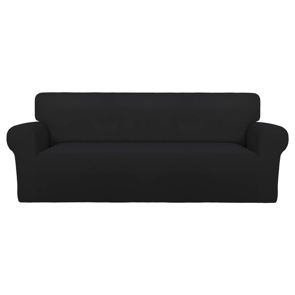 Stretch Oversized Couch Covers Fleece Sofa Slipcovers Black
