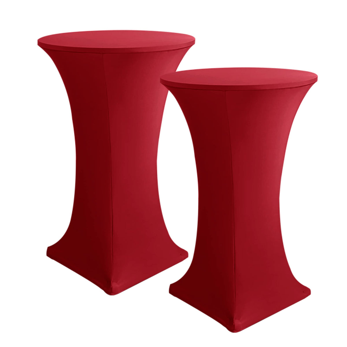 Spandex Dark Red Cocktail Table Covers Fitted for Christmas Parties 2 Pack