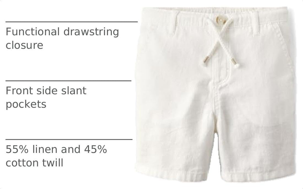 And Toddler Pull on Shorts,Simply White