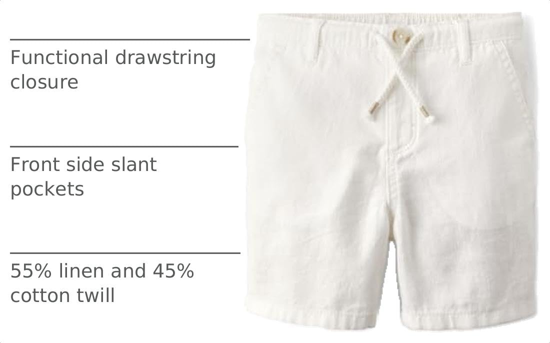 And Toddler Pull on Shorts,Simply White