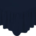 Ruffled Bed Skirt Navy Blue Color 14 Inch Drop 600 Thread Count Dust Ruffle with Platform, Wrinkle and Fade