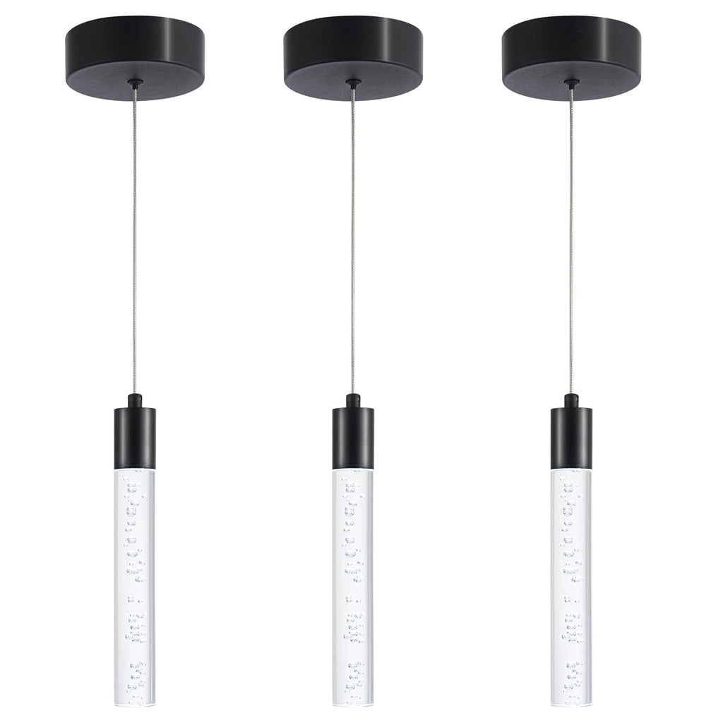 Inspired Nelson Style 3 Pack Mini Pendent Spot Lights, Black Pendant Lights Modern LED Kitchen Island Light, Unique Bubble Pendant Light