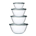 4 Packs Glass Mixing Bowls with Lids Set, 0.8/1.7/2.9/4.8 Qt