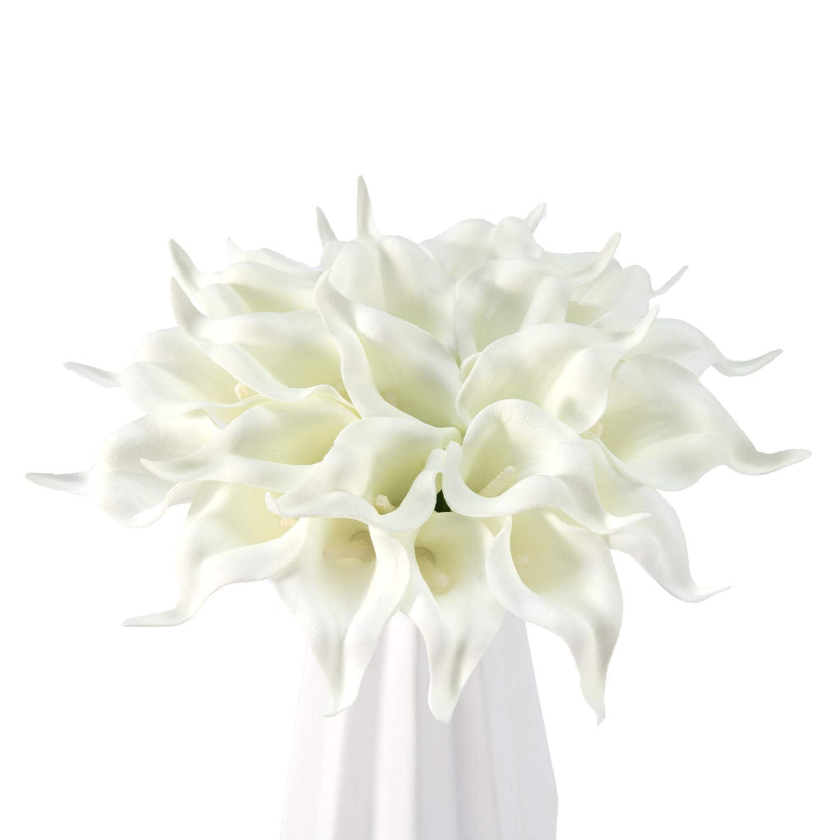 22pcs 13.4 Inch Pure White Real Touch Artificial Calla Lily