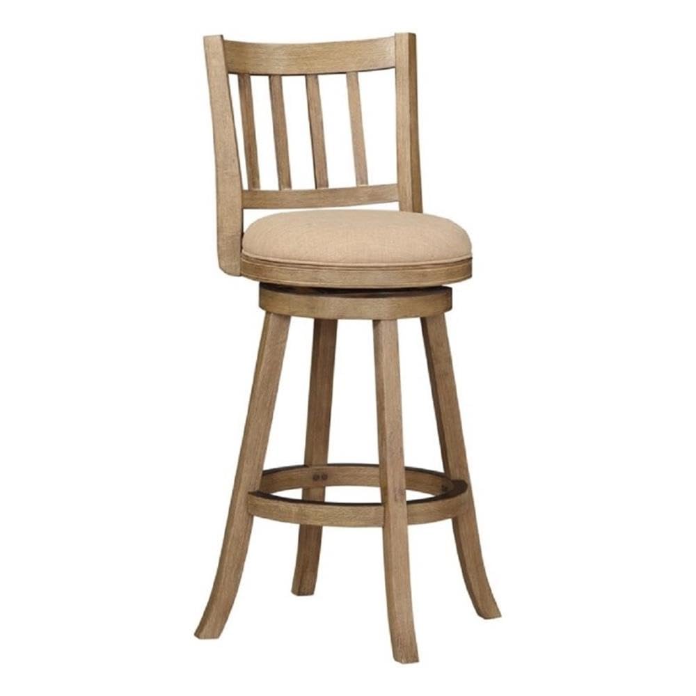 Inspired Bertoia Style Sheldon Bar Height Stool, 1 Pack, 29-Inch, 1-Pack, Driftwood Wire-Brush and Oatmeal