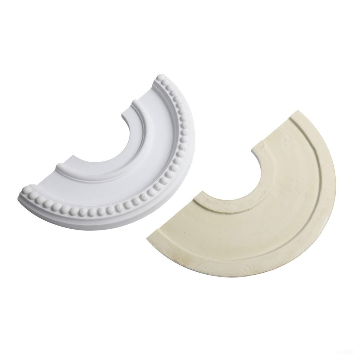 Round Split Ceiling Medallion Decorative, Light Fixture Cover Plate, PU Material White Vintage, Design With 12.4 Inch