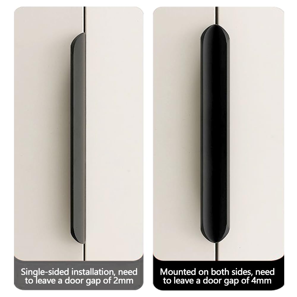 Finger Pulls for Cabinet Drawer Wardrobe(2, Black, 300mm/11.82inch)