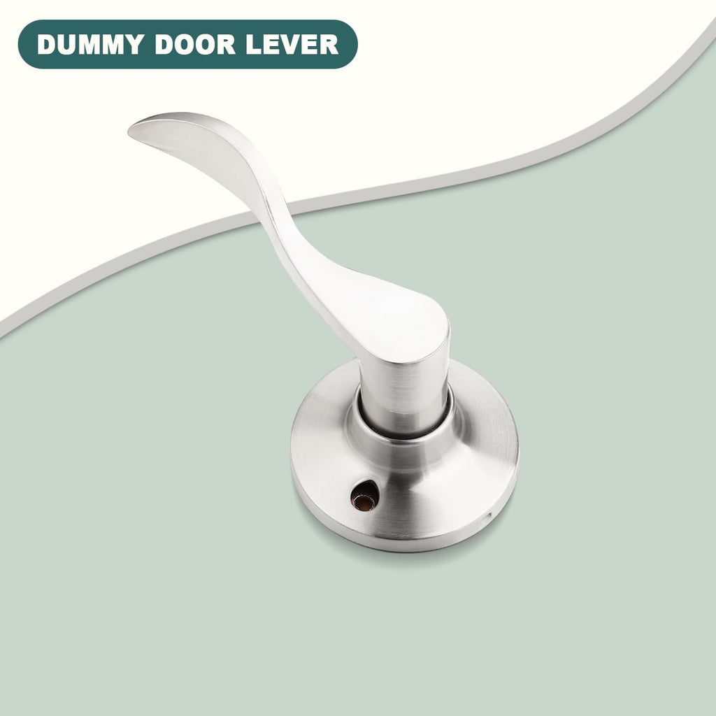 8 Pack Brushed Nickel Half Dummy Door Levers Keyless Left Handed Interior Door Handles Wave Dummy Lever Door Handle