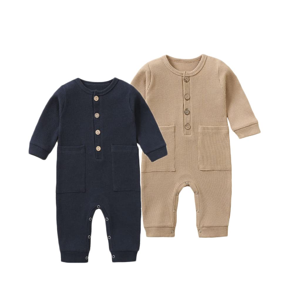 Baby Boy Newborn Rompers Long Sleeve Jumpsuit Infant Knit Outfits Clothes