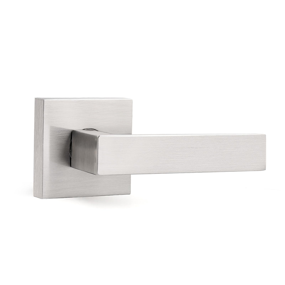 1 Pack Dummy Door Handles in Brushed Nickel, Non-Turning Interior Door Levers, Heavy Duty Single Side Pull Handles