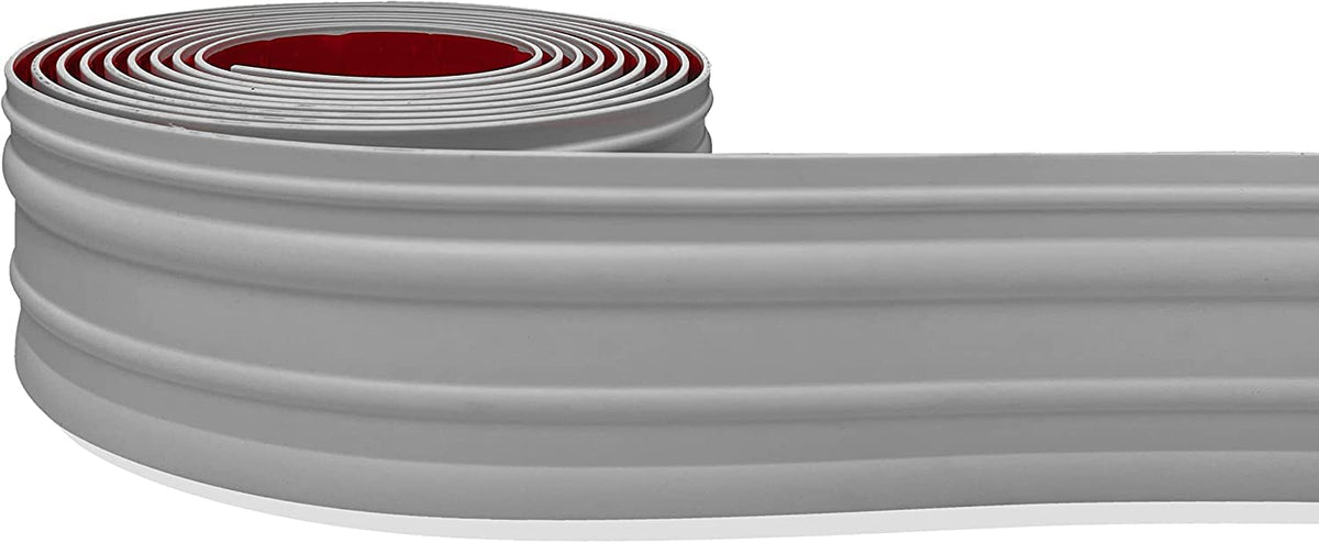 Proflex Decor Gray Vinyl Wall Base, 6 inch X 80 ft - Wall Base Trim with Super Strong Peel and Stick Adhesive Back