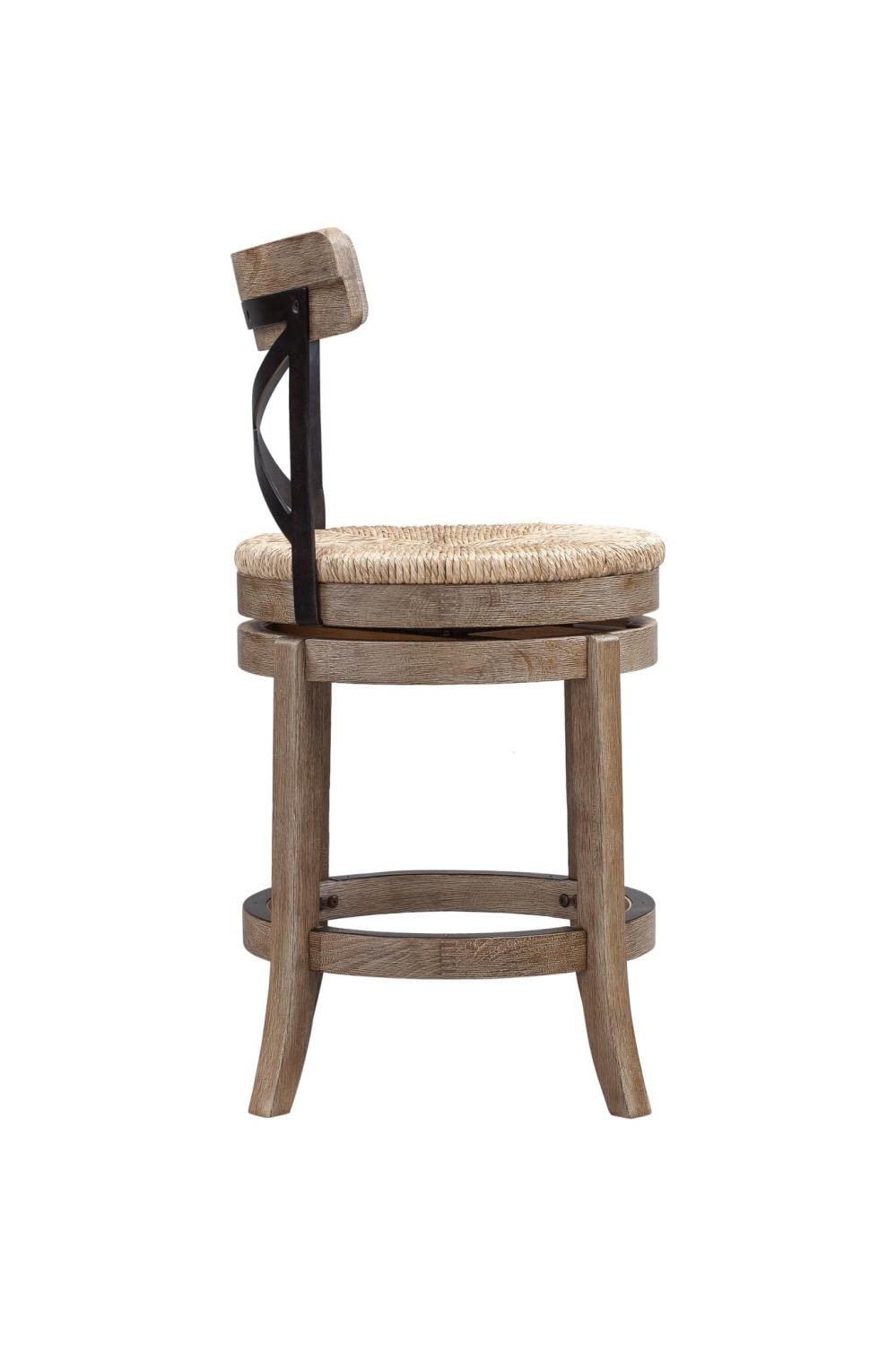 Inspired Bertoia Style Myrtle Counter Height Stool, 24-Inch, Wheat Wire-Brush