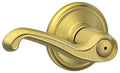 Flair Bed/Bath Privacy Door Handle with Lock, Satin Brass