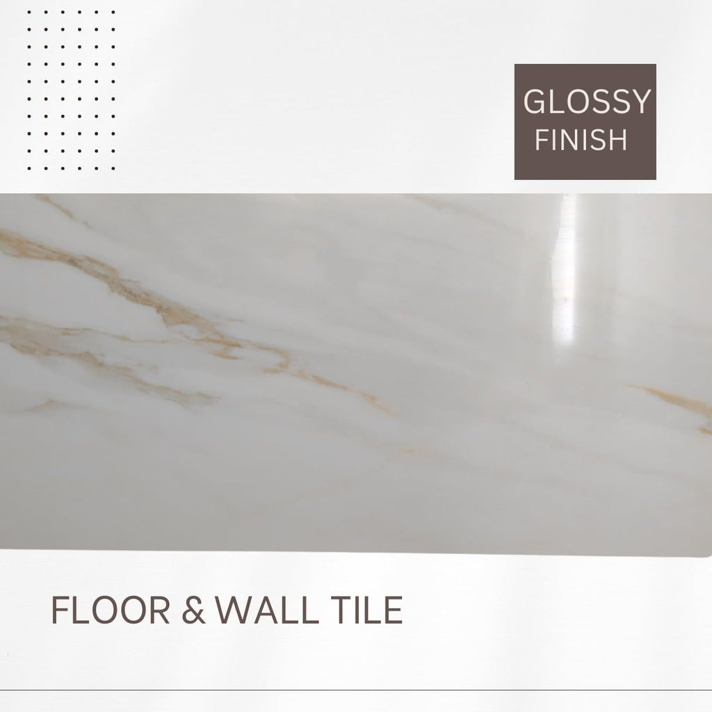 TRCD-CLG-Gloss Siena White Greyish Oro Gold Brownish 12x24 Calacatta Marble Look Porcelain Gloss Shiny Floor Wall