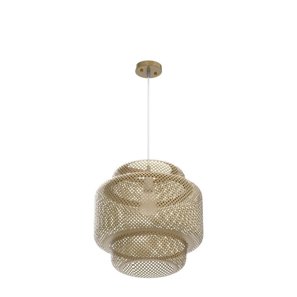 Bamboo Pendant Light - Boho Basket Chandelier Handmade, Natural Wicker Rattan Hanging Chandelier Island Dining Room