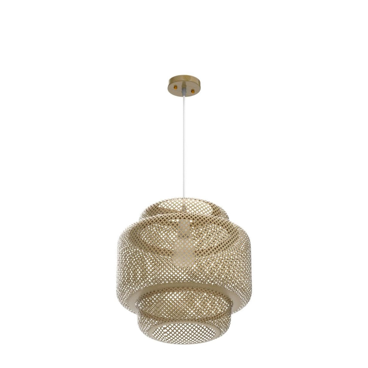 Bamboo Pendant Light - Boho Basket Chandelier Handmade, Natural Wicker Rattan Hanging Chandelier Island Dining Room