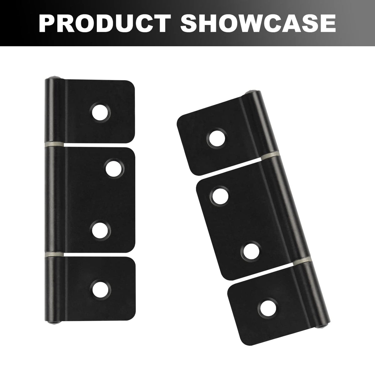 Three Leaf Non-Mortised Hinge with Screws, Black - 10 Pack