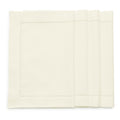 Cotton Linen Placemats Ivory Hemstitch, 14 x 19 in, Set of 4