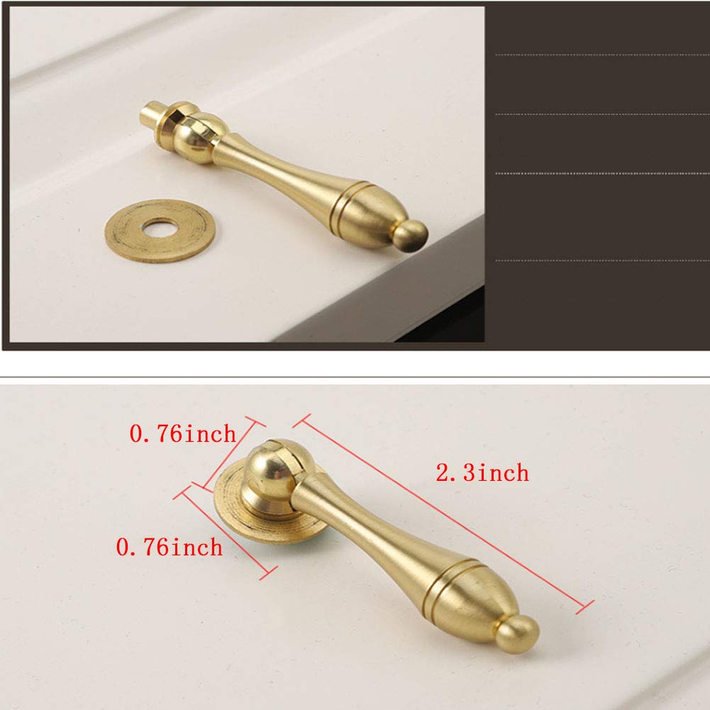 4 pcs Brass Antique Style Metal Drawer Tear Drop Cabinet Decorative Pull Handle Knob for Cabinet Hardware Kitchen