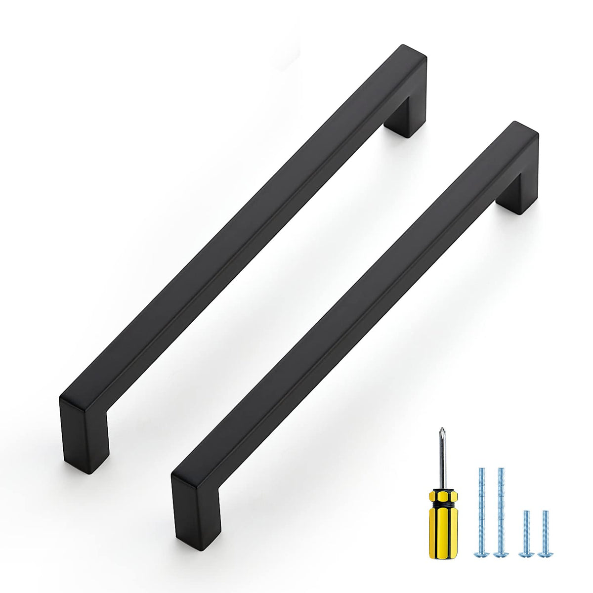 Black Cabinet Pulls, 5 Pack 7-1/2 Cabinet Handles